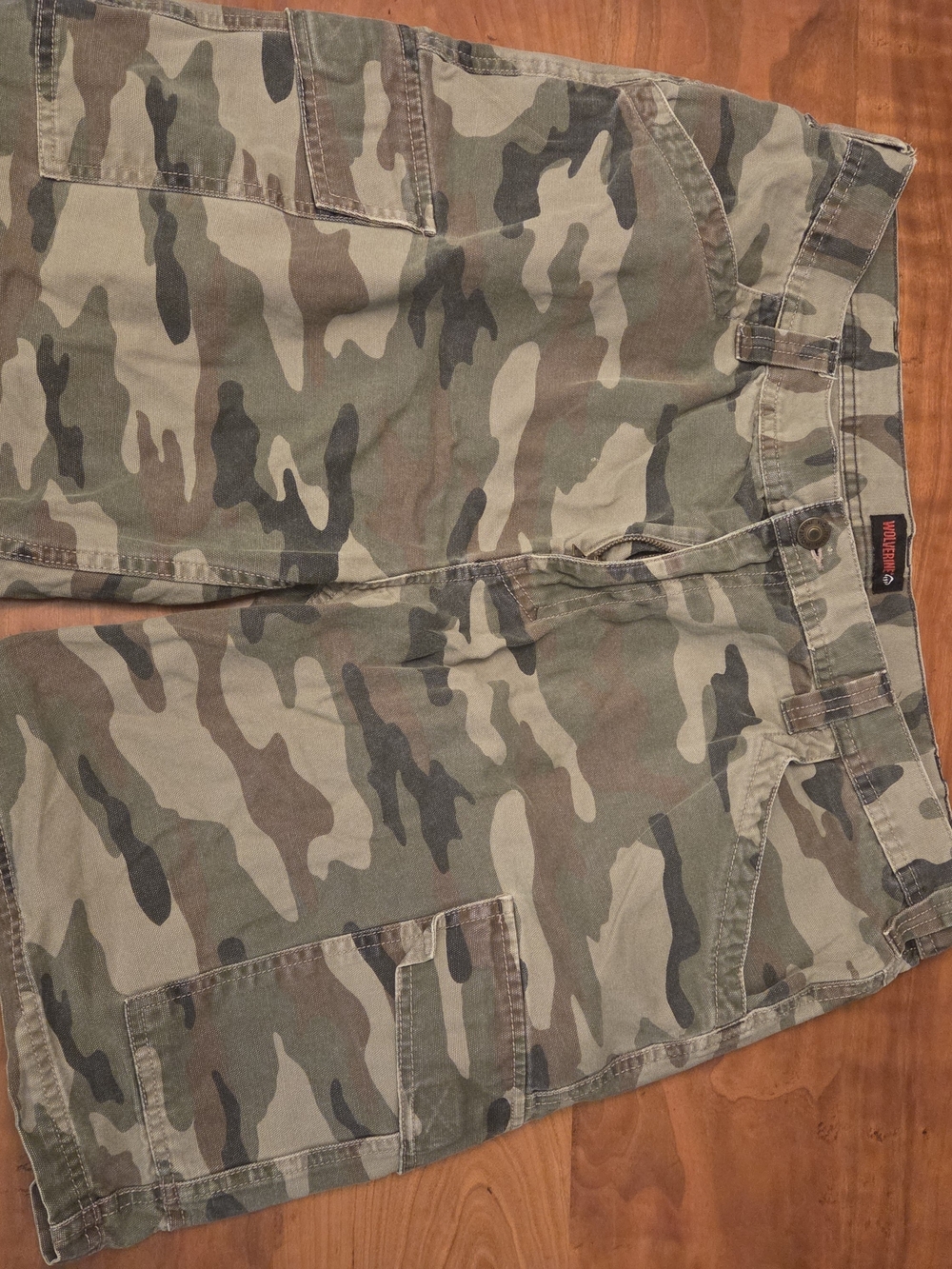 Wolverine Men's Camo Cargo Shorts in Olive and Brown
